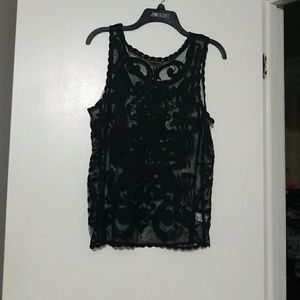 Black lace tank